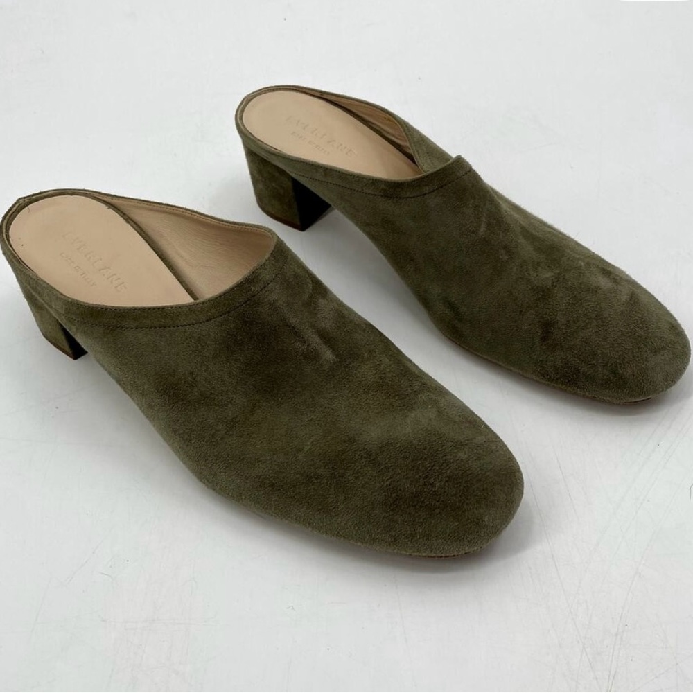 Everlane Green Suede Mules